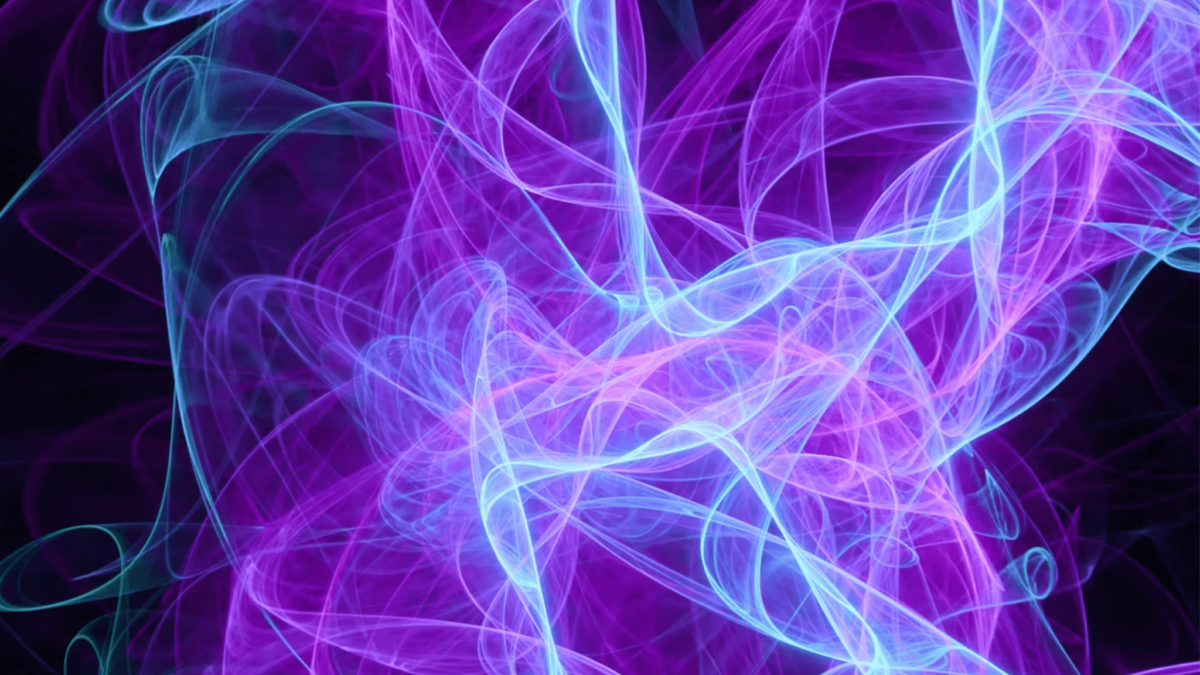 Abstract blue and purple smoke background.