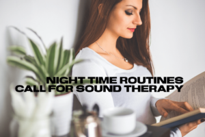 Woman reading book, plant, relaxing evening routine.