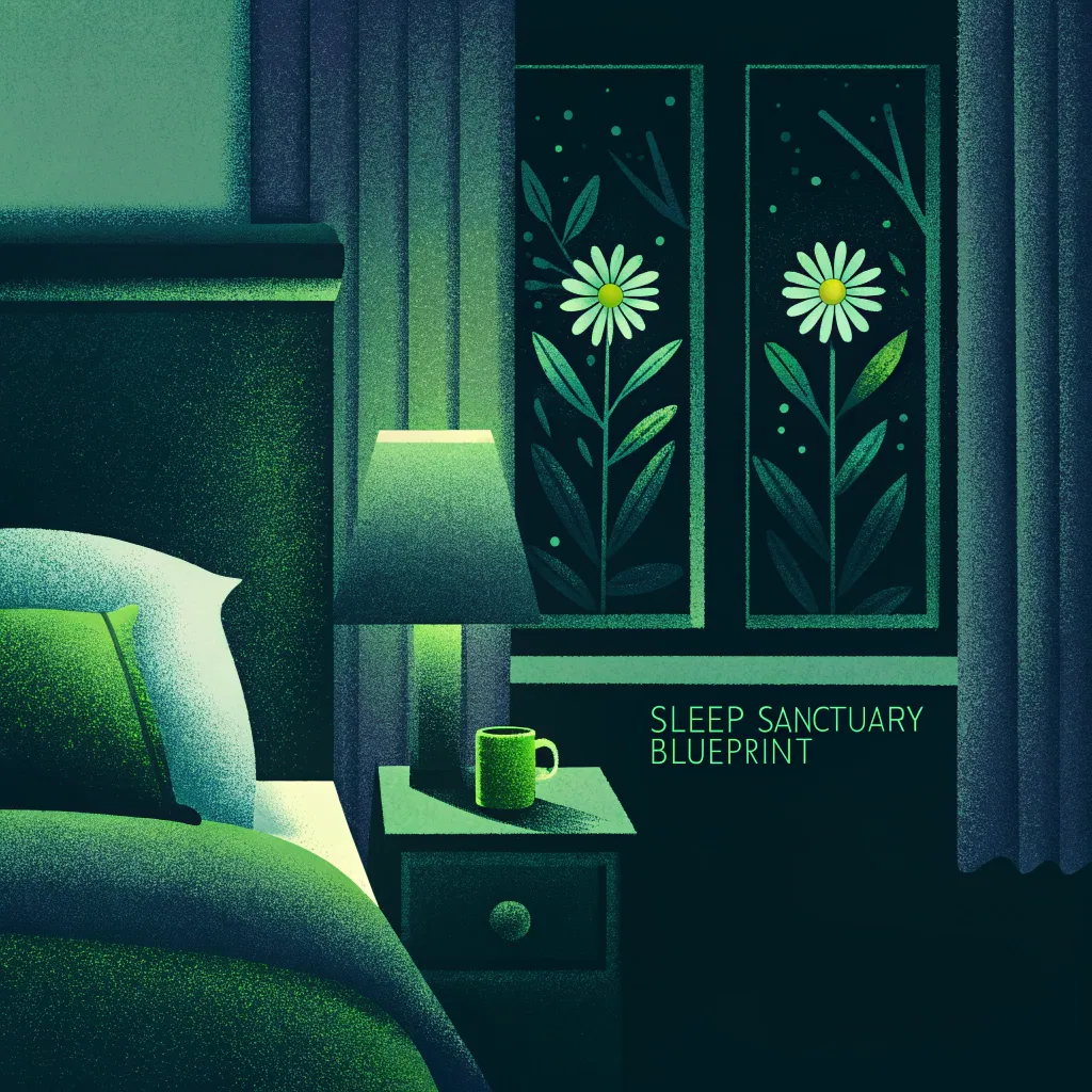 Cozy bedroom with flowers, lamp, and mug.