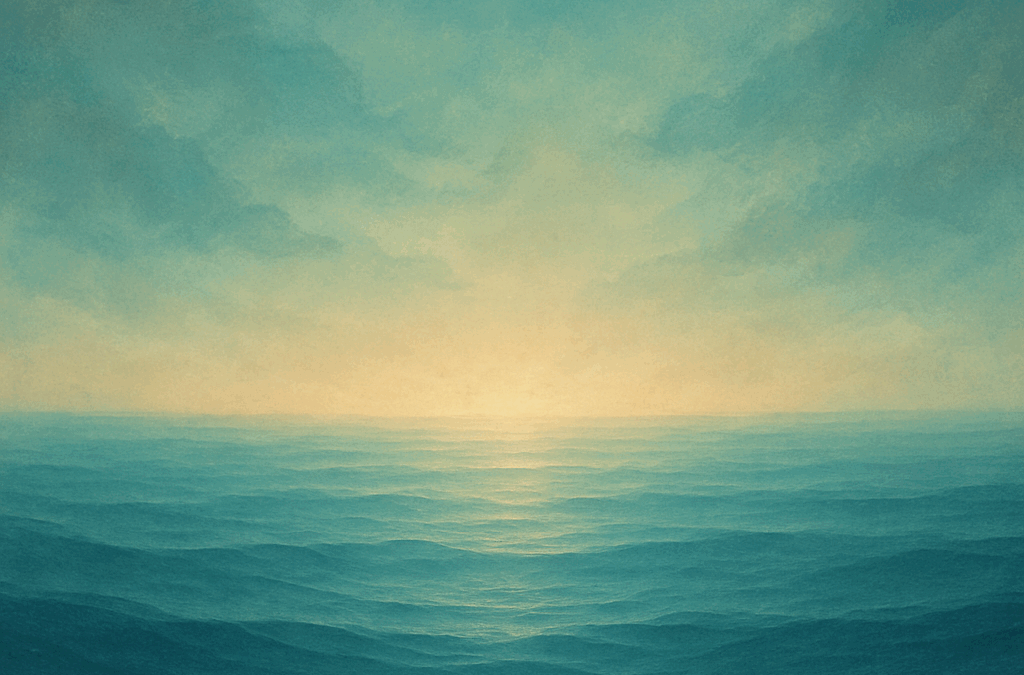 Serene sunset over calm ocean waves