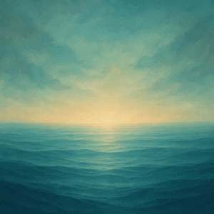 Serene sunset over calm ocean waves