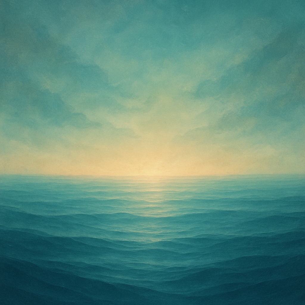 Serene sunset over calm ocean waves