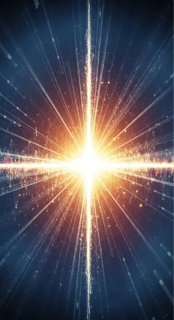 Bright energy burst with glowing rays