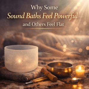 Sound bowls with candles for meditation.