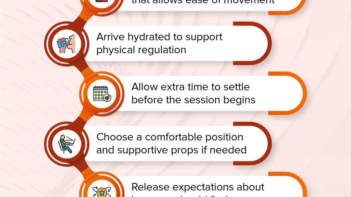 Guide to prepare for a calming sound bath session.